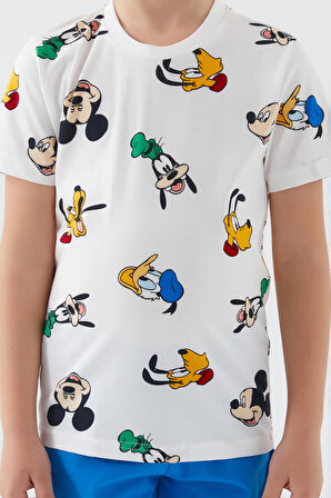 Mickey Mouse D4795-3 Erkek Çocuk Kapri Takım Krem