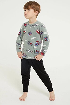 Rolypoly Erkek Çocuk Polar Pijama Takımı 3001    
