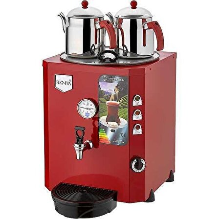 Remta İki Demlikli Çay Makinesi 23 Litre (Otomatik Su Alma Şebekeden)
