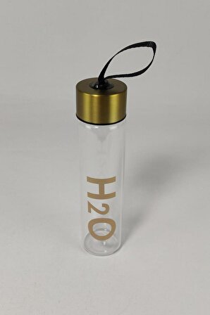 Digithome H2o Metal Kapaklı Cam Matara Altın - H2O81452