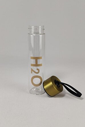 Digithome H2o Metal Kapaklı Cam Matara Altın - H2O81452