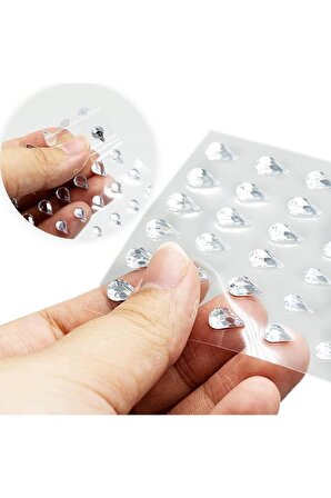 Kendinden Yapışkanlı Mücevher Sticker 112 Adet Işıltılı Tırnak Yüz Ve Vücut Taş Mücevher Çıkartma