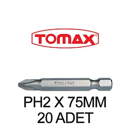 Tomax Ph2x75mm Yıldız Bits Uç 20 Adet