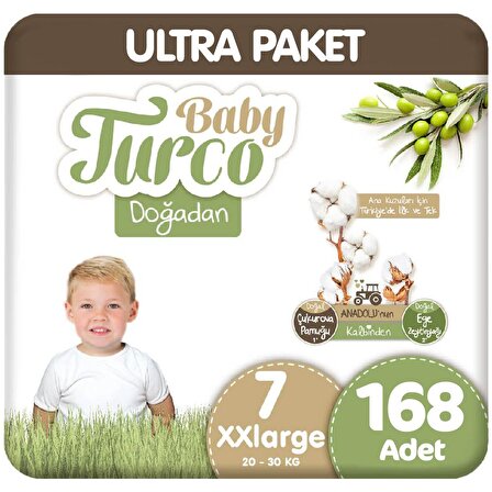 Baby Turco Doğadan 7 Numara XX Large 168'li Bel Bantlı Bez