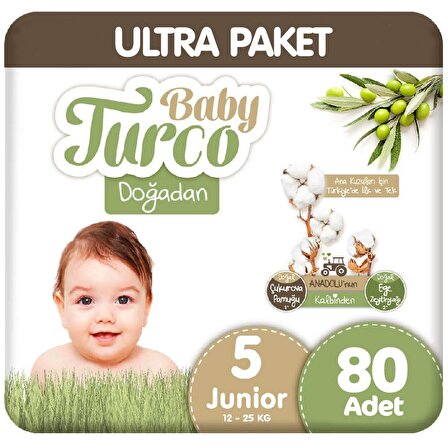 Baby Turco Doğadan 5 Numara Junior 80'li Bel Bantlı Bez