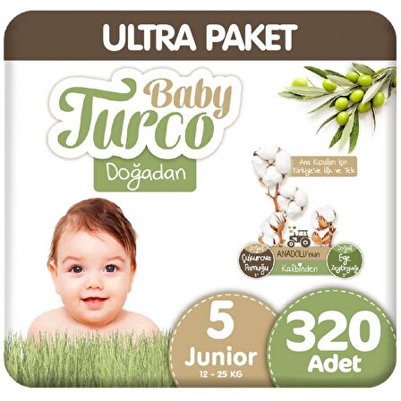 Baby Turco Doğadan 5 Numara Junior 4x80'li Bel Bantlı Bez
