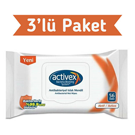 Activex Antibakteriyel Islak Mendil Aktif 56x3 168 Yaprak