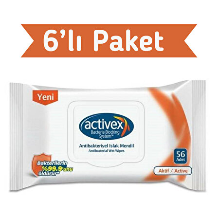 Activex Antibakteriyel Islak Mendil Aktif 56x6 336 Yaprak