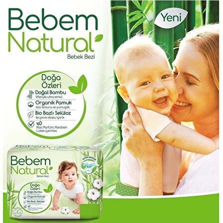 Bebem Natural Bebek Bezi Ultra Fırsat Paketi 6 Beden 64 Adet