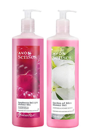 Avon Senses Raspberry Delight ve Garden Of Eden Duş Jeli Paketi