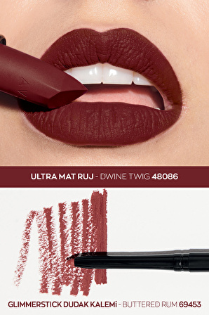 Avon Ultra Mat Ruj Divine Twig ve Glimmerstick Dudak Kalemi Buttered Rum Paketi