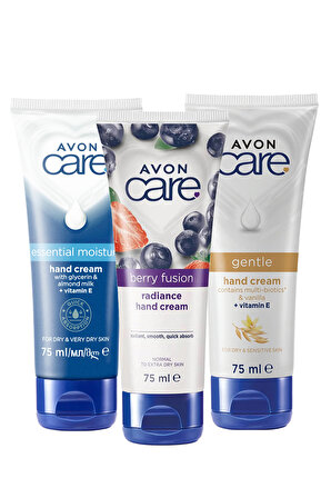 Avon Care Gliserin ve Badem Sütü, Vanilya Içeren E Vitaminli ve Yabanmersinli El Kremi Paketi
