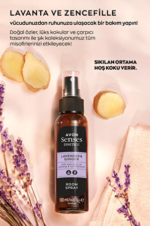 Avon Senses Essence Lavender & Ginger Lavanta ve Zencefil Kokulu Oda Spreyi 100 Ml. Üçlü Set