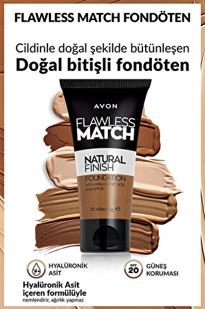 Avon Flawless Match Natural Likit Fondöten Spf20 30 Ml. Sun Beige 320G
