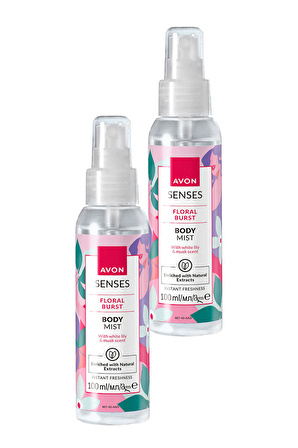 Avon Senses Floral Burst Zambak ve Misk Kokulu Vücut Spreyi 100 Ml. İkili Set