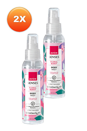 Avon Senses Floral Burst Zambak ve Misk Kokulu Vücut Spreyi 100 Ml. İkili Set