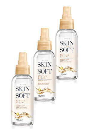 Avon Skin So Soft Enhance & Glow Nemlendirici Sprey Vücut Yağı 150 Ml. Üçlü Set