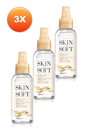 Avon Skin So Soft Enhance & Glow Nemlendirici Sprey Vücut Yağı 150 Ml. Üçlü Set