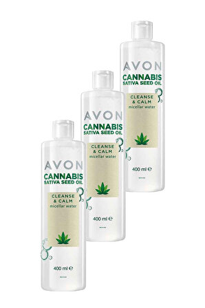 Avon Cannabis Sativa Tohumu Yağı Micellar Cilt Temizleme Suyu 400 Ml. Üçlü Set