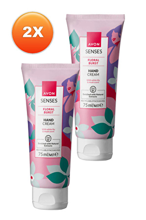 Avon Senses Floral Burst Zambak ve Misk Kokulu El Kremi 75 Ml. İkili Set