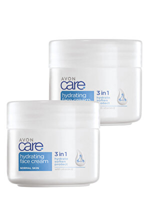 Avon Care 3 in 1 Hydrating E Vitaminli Normal Ciltler için Yüz Kremi 100 Ml.   İkili Set