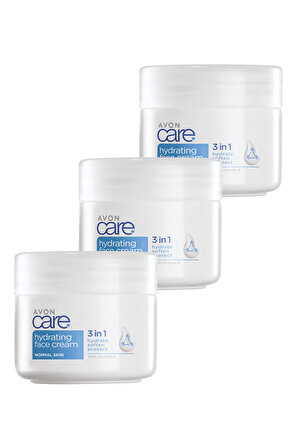 Avon Care 3 in 1 Hydrating E Vitaminli Normal Ciltler için Yüz Kremi 100 Ml.   Üçlü Set
