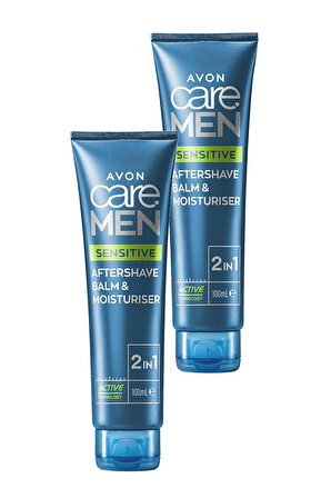 Avon Care Men Sensitive 2'si 1 Arada Tıraş Sonrası Balsam ve Nemlendirici 100 Ml. İkili Set