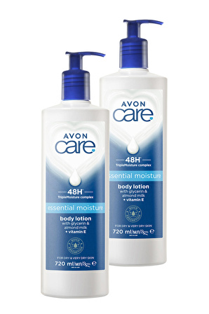 Avon Care Gliserin ve Badem Sütü içeren Yoğun Nemlendirici Vücut Losyonu 720 Ml. İkili Set