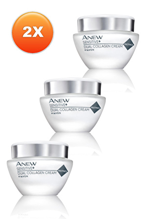 Avon Anew Sensitive Hassas Ciltlere Özel İkili Kolajen Yüz Kremi 50 Ml. İkili Set