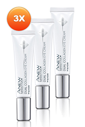 Avon Anew Sensitive Hassas Ciltlere Özel İkili Kolajen Göz Kremi 15 Ml. Üçlü Set