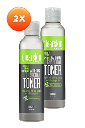 Avon Clearskin Kömür Özlü Matlaştırıcı Tonik 100 Ml. İkili Set