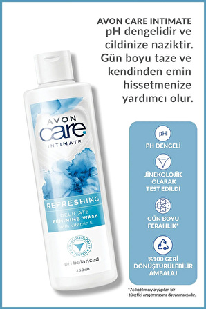 Avon Care Intimate Refreshing E Vitamini İçeren Dış Genital Bölge Temizleyici 250 Ml. Üçlü Set