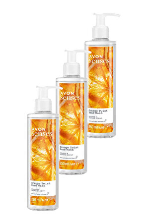 Avon Senses Orange Twist Portakal ve Yasemin Kokulu Sıvı El Sabunu 250 Ml. Üçlü Set