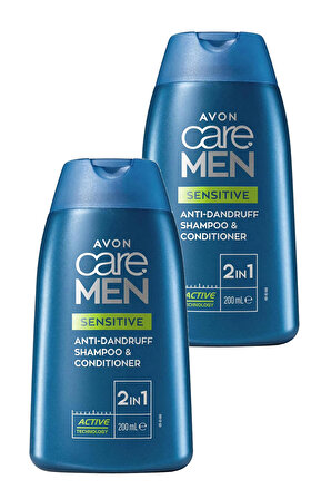 Avon Care Men Sensitive 2'si 1 Arada Kepek Önleyici Şampuan ve Saç Kremi 200 Ml. İkili Set