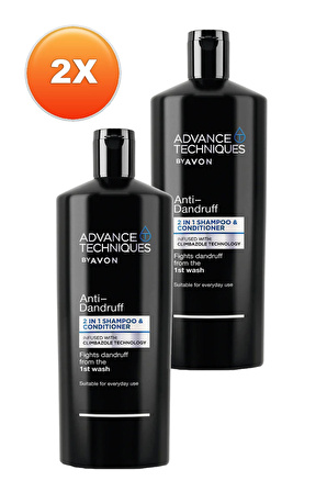 Avon Advance Techniques Kepek Önleyici 2'si 1 Arada Şampuan ve Saç Kremi 700 Ml. İkili Set