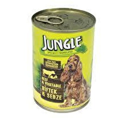 Jungle köpek kons.415gr biftek&sebze