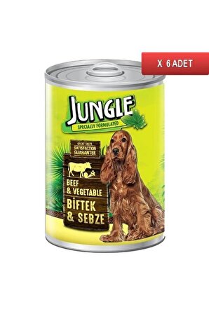 Jungle 6 Adet Köpek 415 gr Biftekli-Sebzeli Kon. Skt: 08/2025