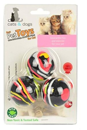 Best Pet Toys Kedi Oyun Topu Yumuşak Üçlü 13 Cm
