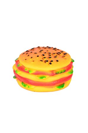 PET TOYS KAUÇUK SESLİ HAMBURGER KÖPEK OYUNCAĞI 8,5X5CM