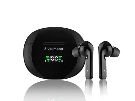 Vollmond VL101pro Bluetooth 5.3 IPX6 Level Suya ve Tere Dayanıklı Tasarım Şarj Göstergeli TWS Kablos