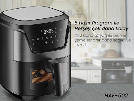 Hiking HAF-502 6 lt Yağsız Airfryer Siyah