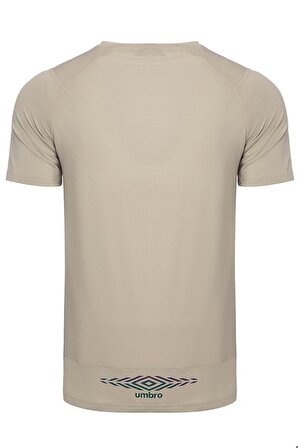 Umbro Erkek Gri Bej T-Shirt Tf-0167 Kısa Kol Spor Tişört Tf-0167