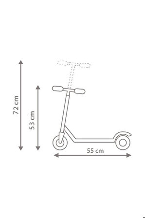 Sarı  3 Tekerlekli Işıklı Scooter