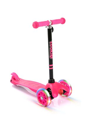 Pembe 3 Tekerlekli Led Işıklı Scooter