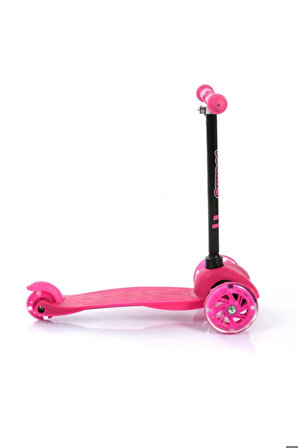 Pembe 3 Tekerlekli Led Işıklı Scooter