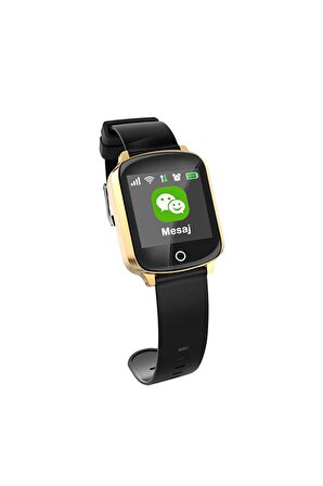 Tsmart Twatch Suya Dayanıklı Akıllı Yetişkin Alzheimer GPS Takip Saati Gold