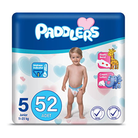 Paddlers Bebek Bezi 5 Numara Junior 52 Adet (11-18 Kg) Jumbo Paket