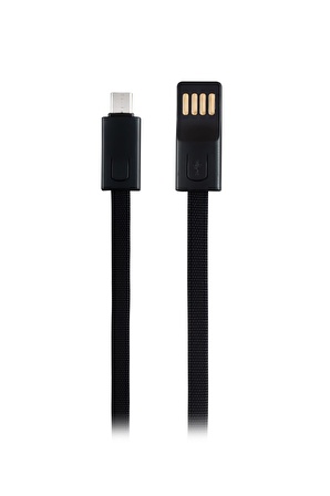 MF Product Jettpower 0047 Metal Başlıklı Örgülü 3A Micro Usb Hızlı Şarj Kablosu 20 cm Siyah