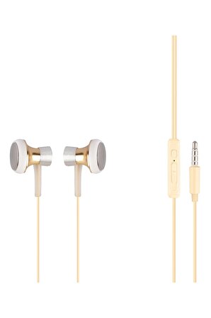 MF Product Acoustic 0153 Mikrofonlu Kablolu Kulakiçi Kulaklık Gold