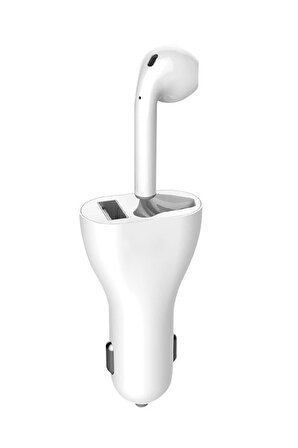MF Product Jettpower 0180 Araç Şarjı & Mono Bluetooth Kulaklık Beyaz